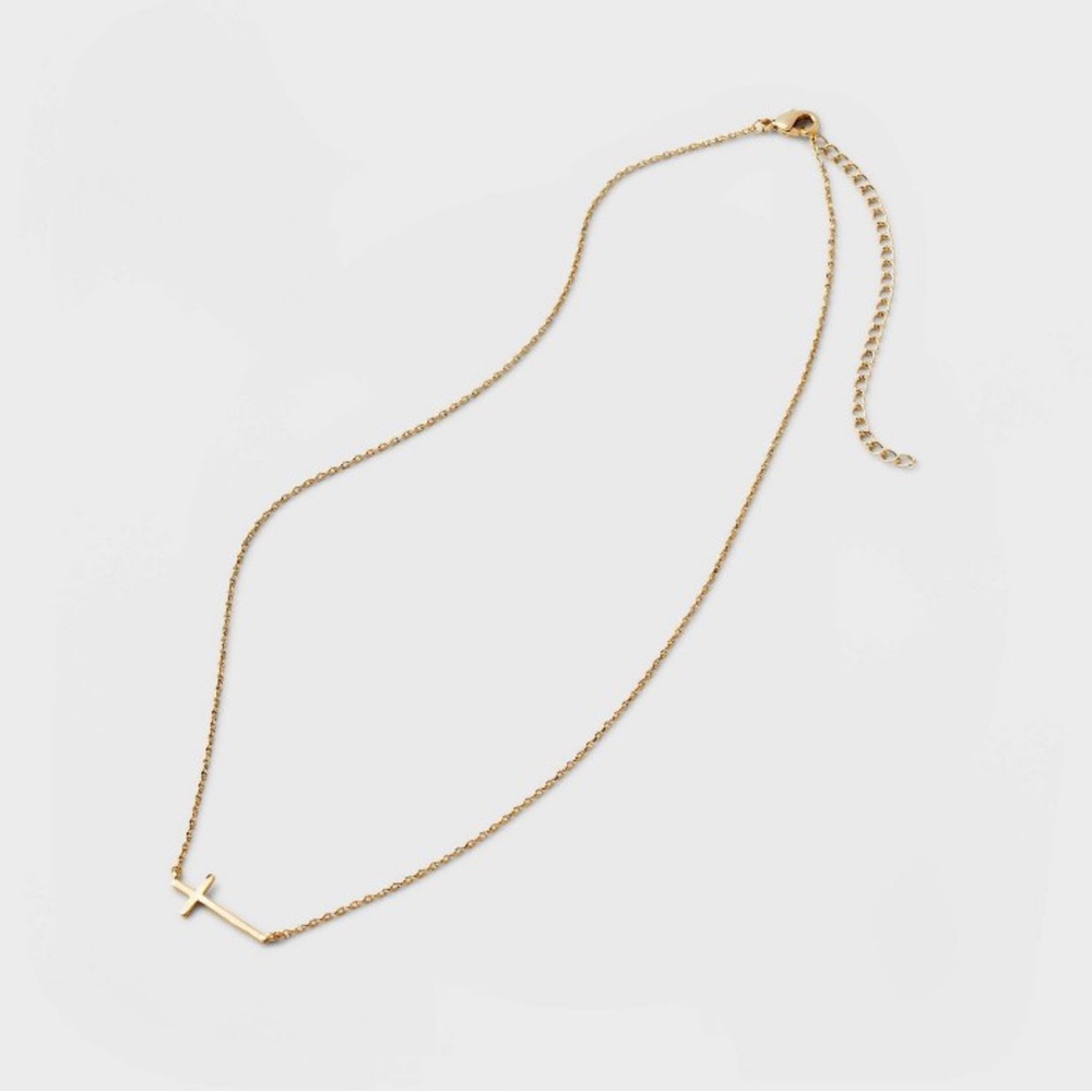 🆕 RESERVED FB A New Day Women's 14K Gold Plated Stationed Cross Necklace Gold - Picture 1 of 9